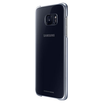 Clear Cover Officielle Samsung Galaxy S7 Edge - Noire vue de 3/4