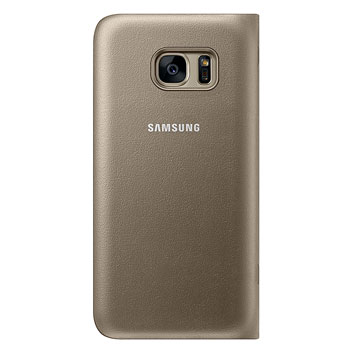 Official Samsung Galaxy S7 LED Flip Wallet Cover - Gold