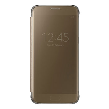 Official Samsung Galaxy S7 Clear View Cover Case - Gold