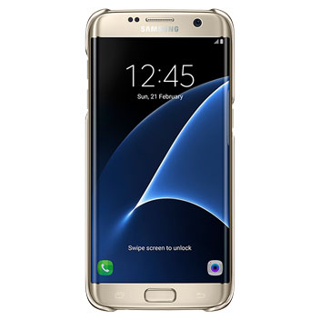 Funda Official Samsung Galaxy S7 Edge Clear Cover - Oro
