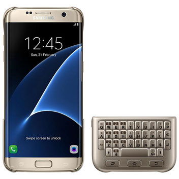 Official Samsung Galaxy S7 Edge QWERTY Keyboard Cover - Gold