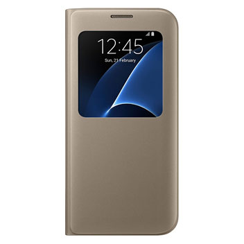Funda oficial Samsung Galaxy S7 Edge S-View Cover - Oro