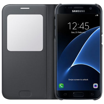 Official Samsung Galaxy S7 S View Premium Cover Case - Black