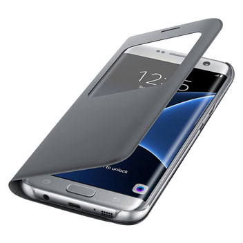 Funda oficial Samsung Galaxy S7 Edge S-View Cover - Plata