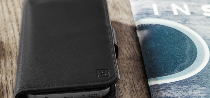 Housse Samsung Galaxy S7 Olixar Portefeuille Cuir Véritable - Noire 