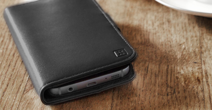 Housse Samsung Galaxy S7 Olixar Portefeuille Cuir Véritable - Noire 