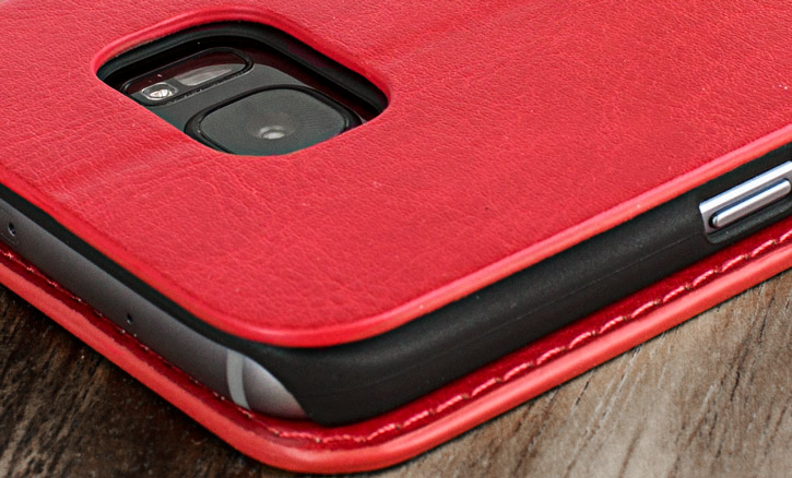 Housse Portefeuille Samsung Galaxy S7 Olixar Simili Cuir - Rouge