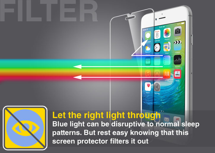 Olixar iPhone 6S / 6 Anti-Blue Light Tempered Glass Screen Protector