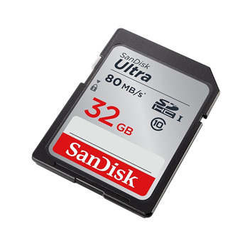 SanDisk Ultra 80MB/s 32GB SDHC Card - Class 10