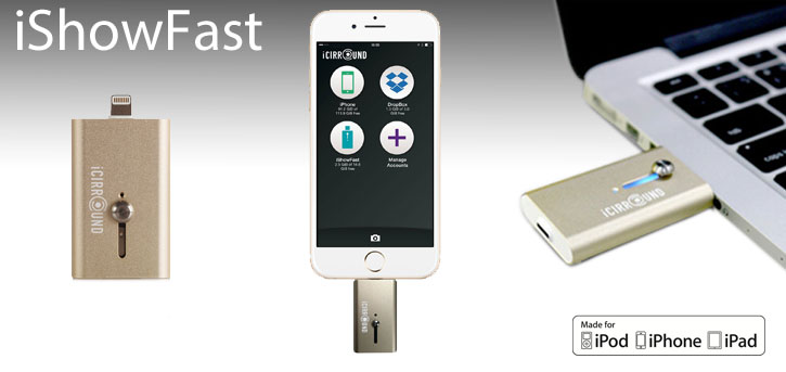 iShowFast 64GB Mobile Storage Drive for iOS Devices - Rose Gold