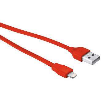Urban Revolt Flat Non-tangle MFI Lightning Cable 20cm - Red