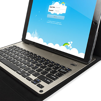 Ultra-Thin Alumnium Keyboard Folding iPad Pro Case - Black