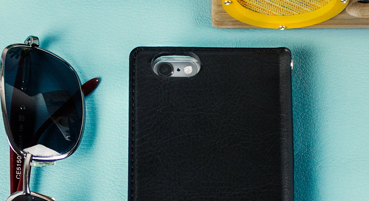 Hansmare Genuine Leather iPhone 6S / 6 Standing Wallet Case - Black