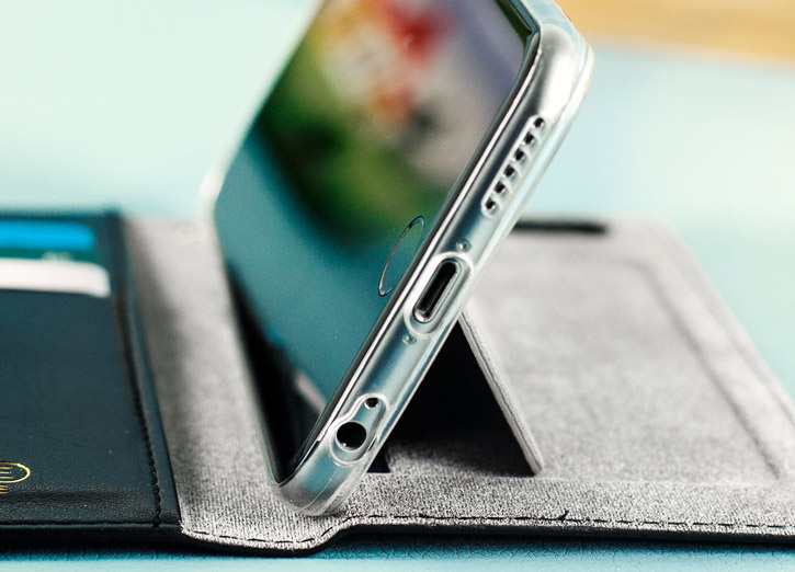 Hansmare Genuine Leather iPhone 6S / 6 Standing Wallet Case - Black