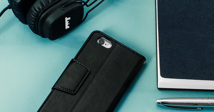 Hansmare Leather-Style Super Slim iPhone 6S / 6 Wallet Case - Black