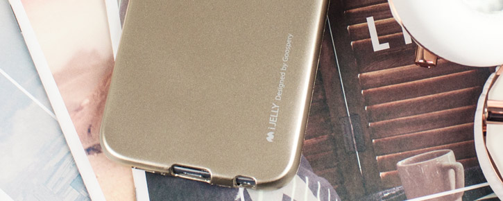 Mercury Metallic Silicone Finish Hard Case Samsung Galaxy S6 - Gold 