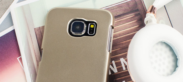 Mercury Metallic Silicone Finish Hard Case Samsung Galaxy S6 - Gold 