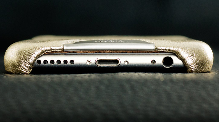 Vaja Metallic Grip iPhone 6S / 6 Premium Leather Case - Vintage Gold