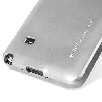 Mercury iJelly Samsung Galaxy Note 4 Gel Case - Metallic Silver