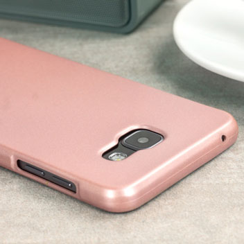 Coque Samsung Galaxy A5 2016 Mercury iJelly Gel - Or Rose vue sur appareil photo