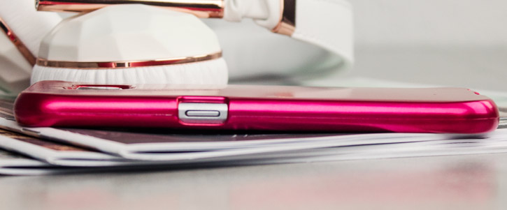 Mercury Metallic Silicone Finish Hard case Samsung Galaxy S6 -Hot Pink