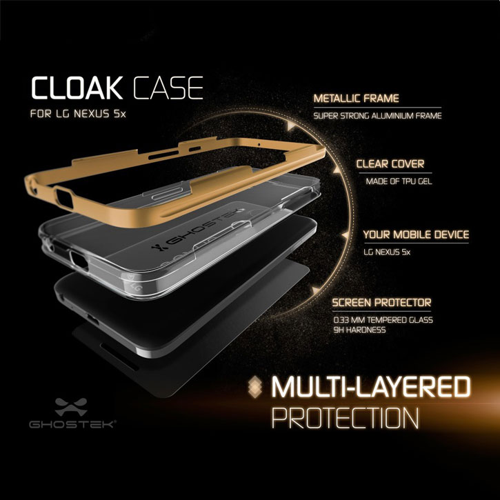 Ghostek Cloak Nexus 5X Tough Case - Clear / Gold