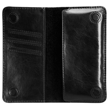 Jison Case Genuine Leather Universal Smartphone Wallet Case - Brown