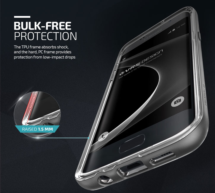 VRS Design Crystal Bumper Samsung Galaxy S7 Edge Case - Steel