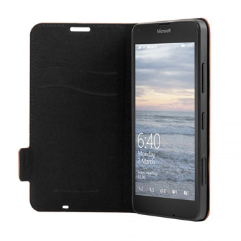 Mozo Classic Leather Style Microsoft Lumia 640 XL Wallet Case - Brown