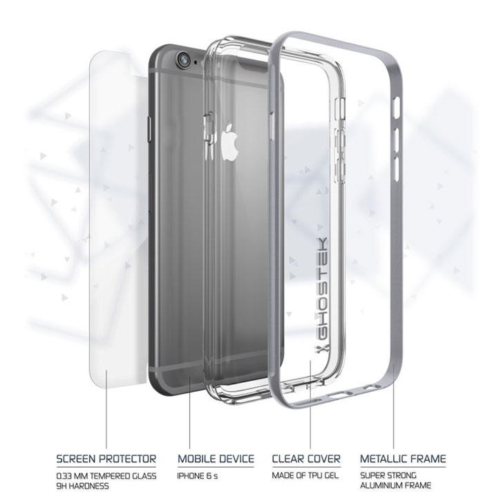 Coque iPhone 6S / 6 Ghostek Cloak Tough – Transparent / Argent