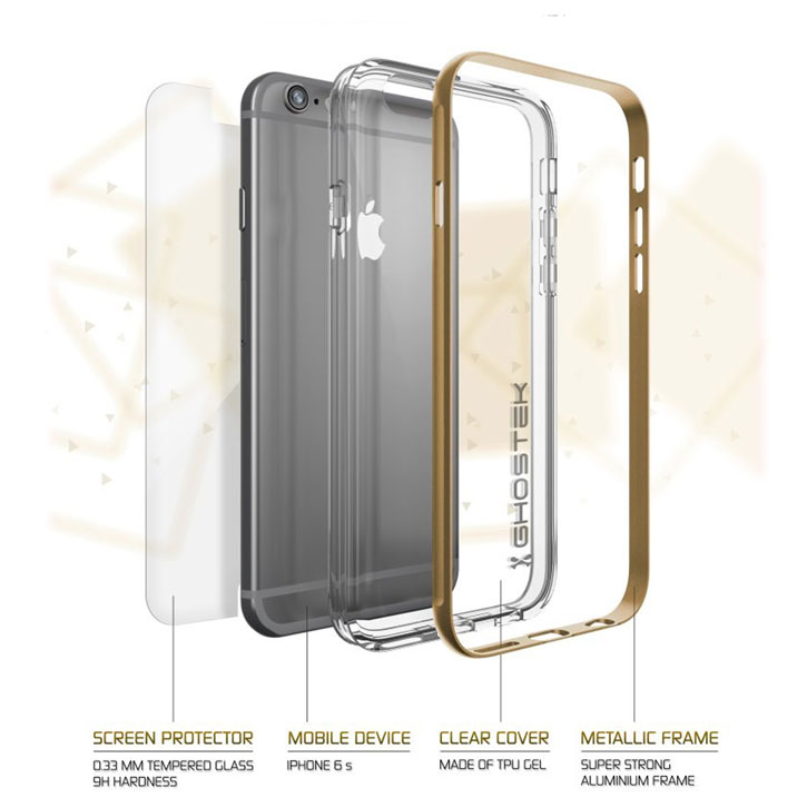 Ghostek Cloak iPhone 6S / 6 Tough Case - Clear / Gold