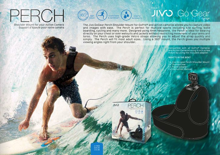 Jivo Go Gear Perch 360 Degree GoPro Shoulder Mount