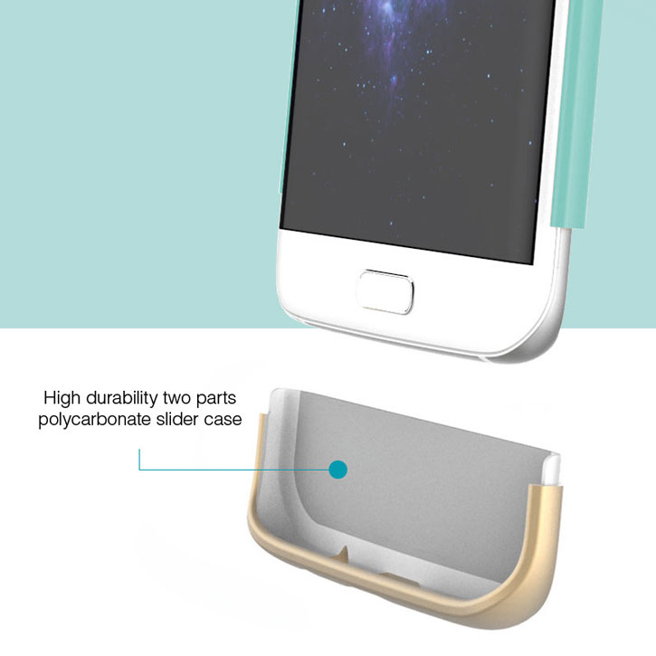 Prodigee Accent Samsung Galaxy S7 Edge Case - Aqua / Gold