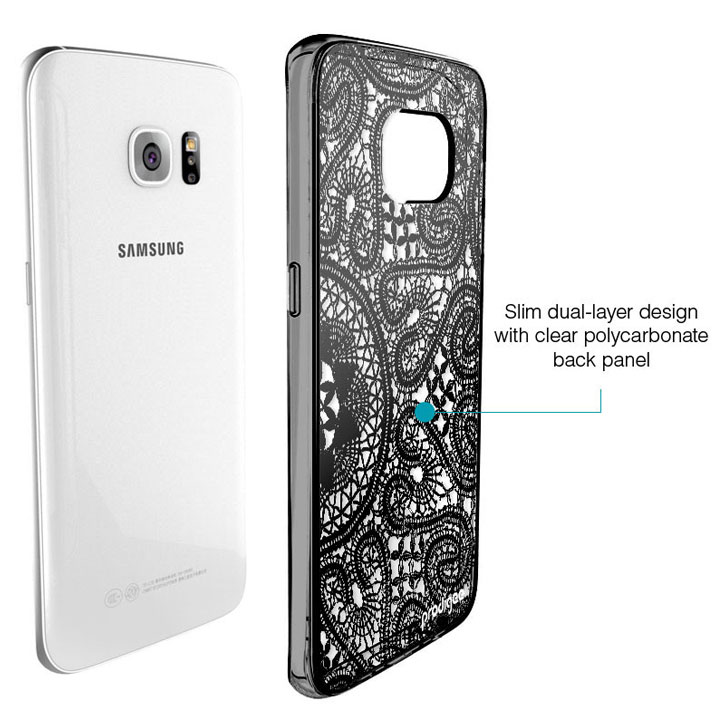 Prodigee Scene Samsung Galaxy S7 Edge Case - Black Lace