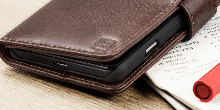 Olixar Genuine Leather Microsoft Lumia 950 Wallet Case - Brown
