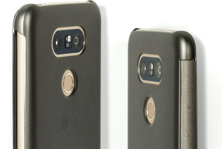 Official LG G5 Mesh Folio Quick Cover Case - Titan Black