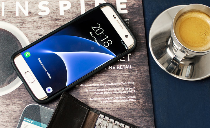 Coque Samsung Galaxy S7 Edge Olixar Métal Brossé Cartes - Noire