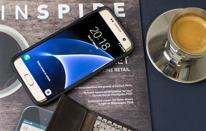 Coque Samsung Galaxy S7 Edge Olixar Style Métal Brossé - Bleue Marine