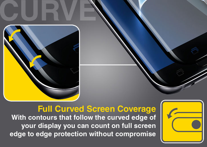 Olixar Samsung Galaxy S7 Edge Curved Glass Screen Protector - Black