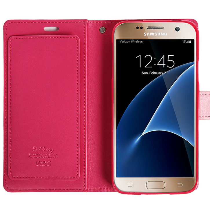 Mercury Rich Diary Samsung Galaxy S7 Premium Wallet Case - Pink