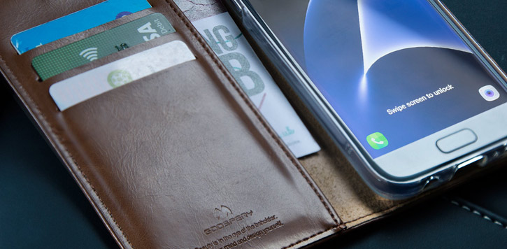 Mercury Blue Moon Samsung Galaxy S7 Wallet Case - Brown