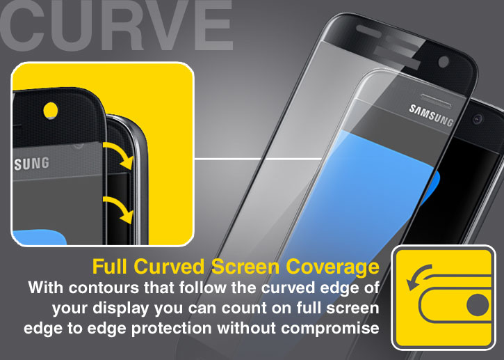 Olixar Samsung Galaxy S7 Curved Glass Screen Protector - Black