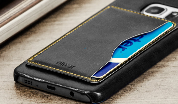 Olixar Leather-Style Samsung Galaxy S7 Card Slot Case - Black