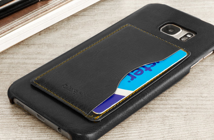 Olixar Leather-Style Samsung Galaxy S7 Edge Card Slot Case - Black
