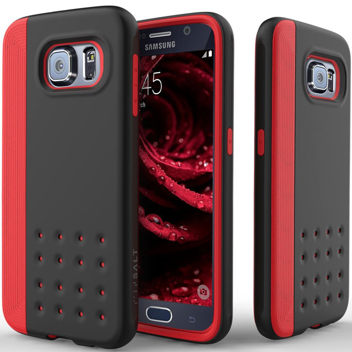 Caseology Threshold Series Samsung Galaxy S6 Slim Armour Case - Black / Red