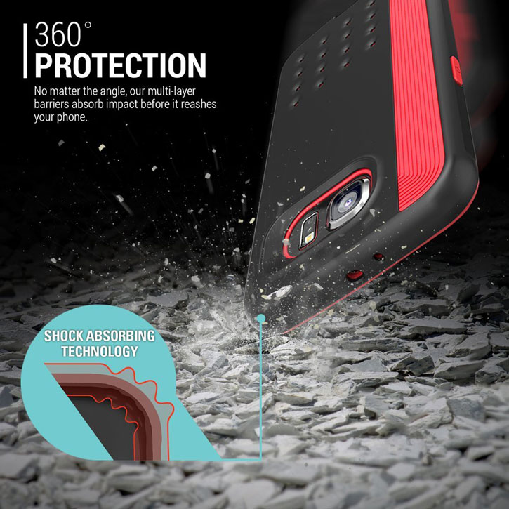 Caseology Threshold Series Samsung Galaxy S6 Slim Armour Case - Black / Red