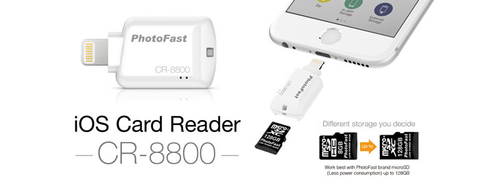 Photofast MFi CR-8800 iOS Micro SD Card Reader- White