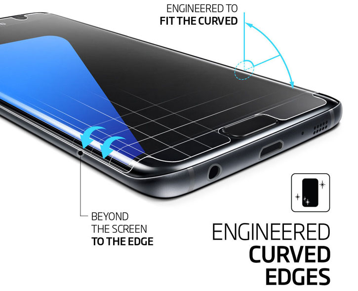 Spigen Samsung Galaxy S7 Edge Film Curved Crystal HD Skärmskydd