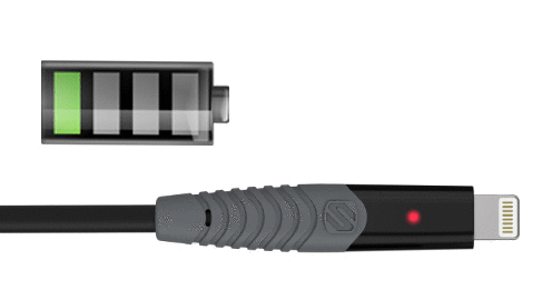 Scosche strikeLINE Rugged LED 1.8M Lightning Cable - Black