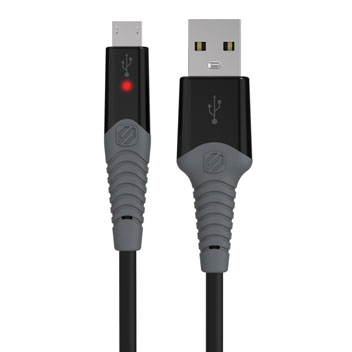 Scosche strikeLINE Rugged LED 1.8M Micro USB Cable - Black